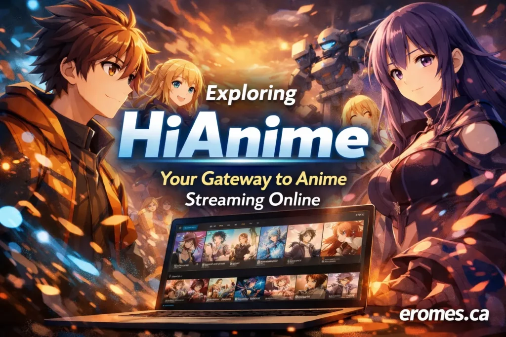 HiAnime streaming platform on laptop and mobile