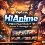 HiAnime streaming platform on laptop and mobile, showing anime series